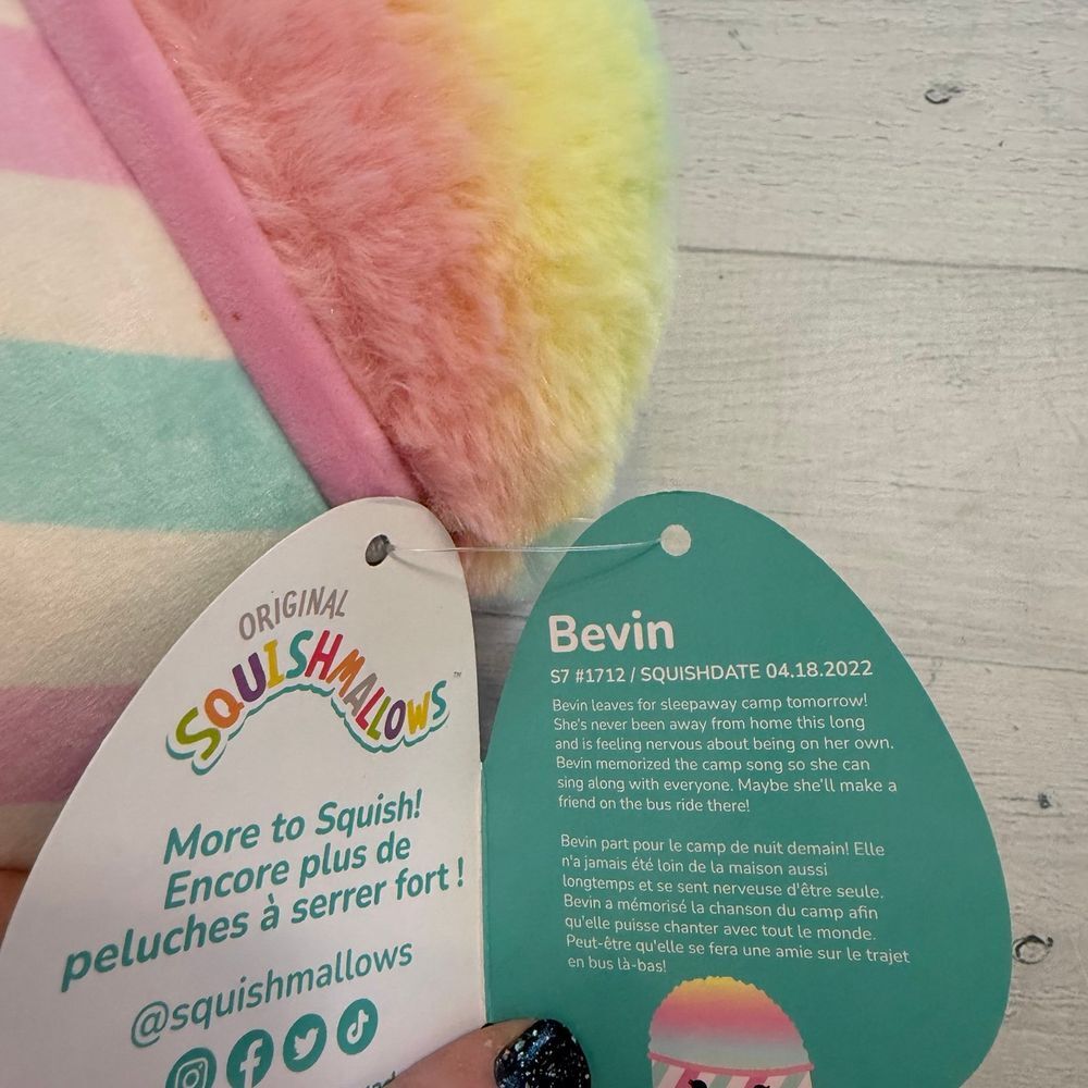Squishmallows Bevin the snow cone‎ rainbow plush - Picture 4 of 5